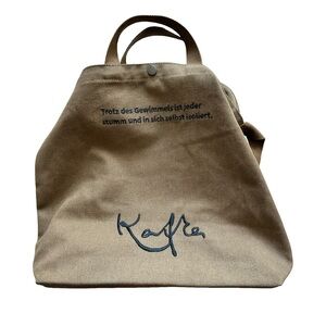 Kafre Canvas Book Bag NWOT Brown 14” x 14.5”